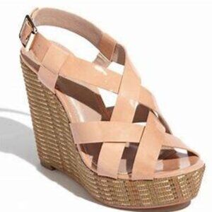 Vince Camuto Hattie Wedge Sandal in Tan Sz 8  NEW